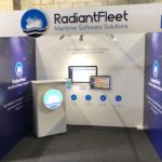 RadiantFleet stand with led light logo